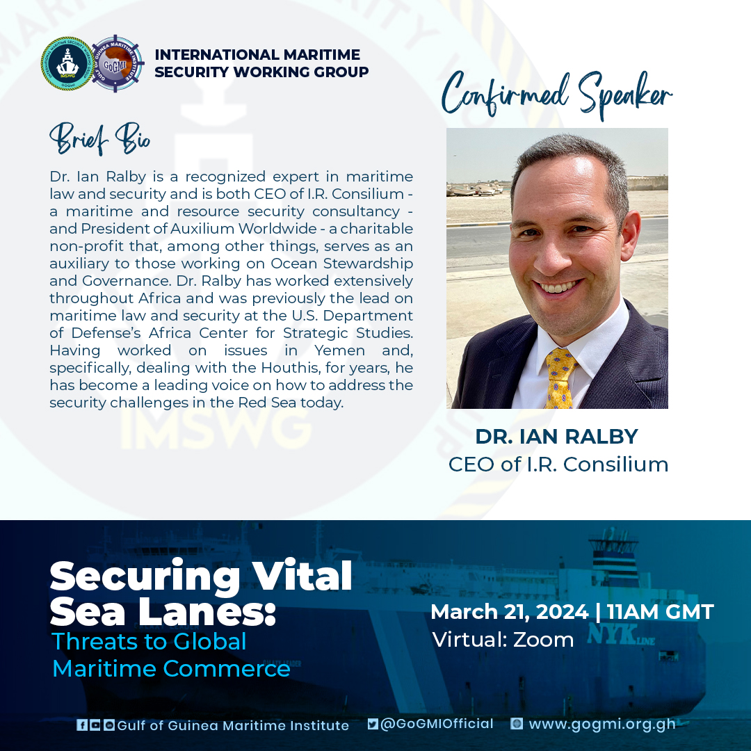 Dr Ralby will be joining the forum to share his perspectives on the nature of the Houthis, their motivation for attacking vessels & the likelihood of the Red Sea issue escalating within the region. Register now - lnkd.in/dy_QUjnu #shipping #MaritimeSecurity #maritimesafety