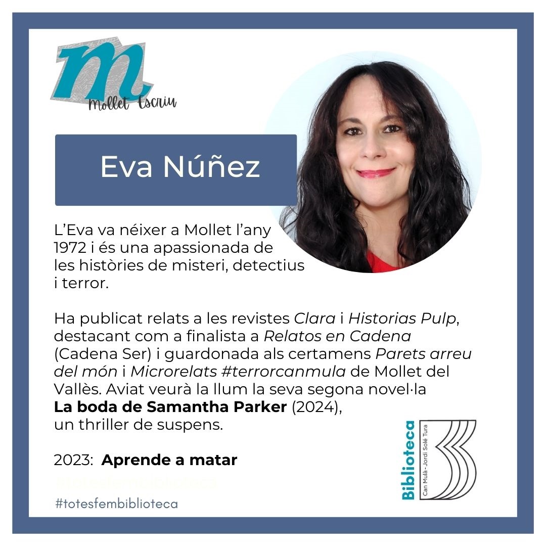 L'Eva i el misteri van de la mà. Us la presentem al #molletescriu 🕵️‍♀️#totesfembiblioteca <a href="/soy_Evie/">Evie</a>