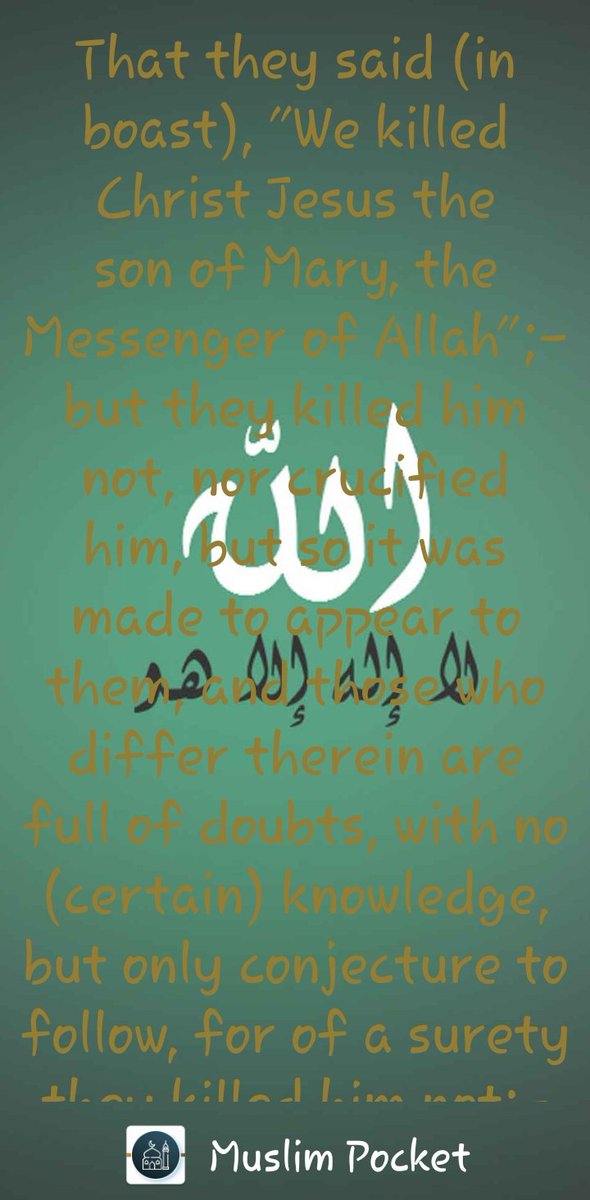 SulleyGH's tweet photo. Qur'an 4:157
#RamadanKareem https://t.co/lHAvtvTG9s