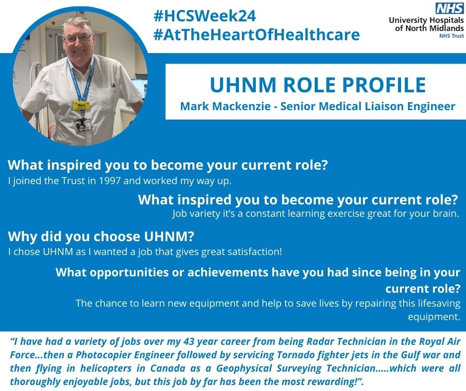 CareersAtUHNM's tweet photo. #HCSWeek24🧪👩‍🔬🏥

Meet Mark Mackenzie, 𝐒𝐞𝐧𝐢𝐨𝐫 𝐌𝐞𝐝𝐢𝐜𝐚𝐥 𝐋𝐢𝐚𝐢𝐬𝐨𝐧 𝐄𝐧𝐠𝐢𝐧𝐞𝐞𝐫👋

#AtTheHeartOfHealthcare⭐️ https://t.co/TU5n1CwP1s