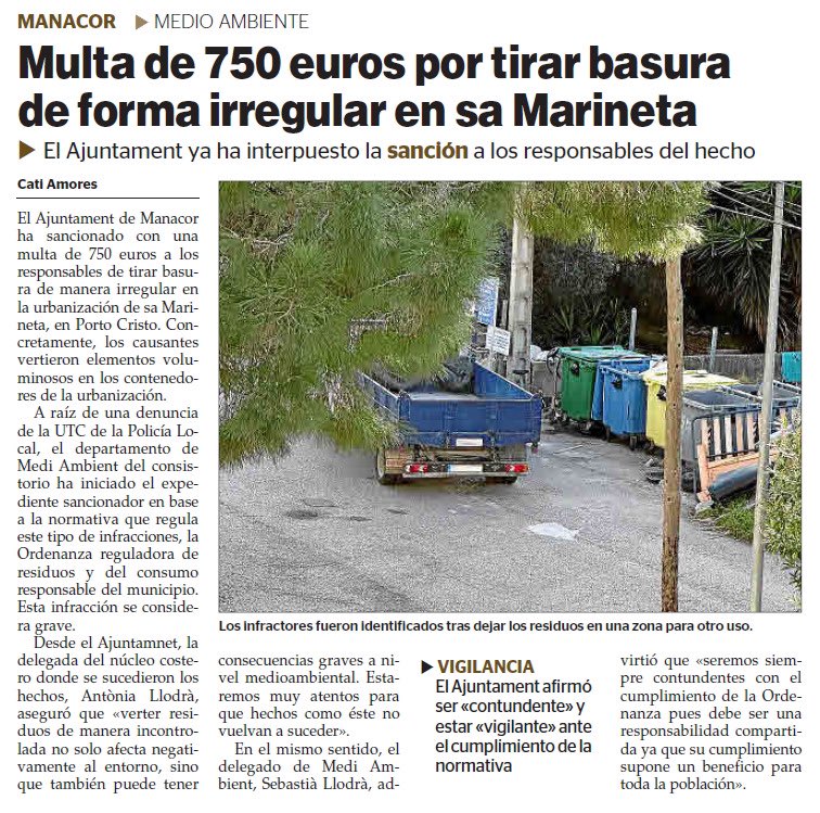 sebastiallodra's tweet photo. 🟥 Evidentment, a l’incivisme se’l combat també amb sancions. Aquesta és una de les multes que s’han hagut per posat per fer front als incívics.
♻️ #TuTries
👮🏻 #StopIncívics https://t.co/J1clfkOVWB