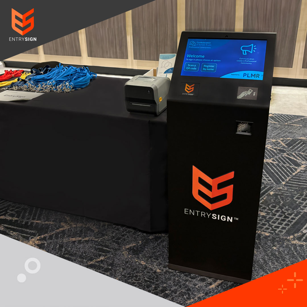EntrySign's tweet photo. EntrySign is back supporting the Confederation of School Trusts!
Providing EntrySign as the event visitor management system, our kiosk is set up ready to welcome and sign in @CSTvoice wonderful guests👋
#CSTCommunication #TheVoiceOfSchoolTrusts #visitormanagement #event https://t.co/E93cfGjA4n