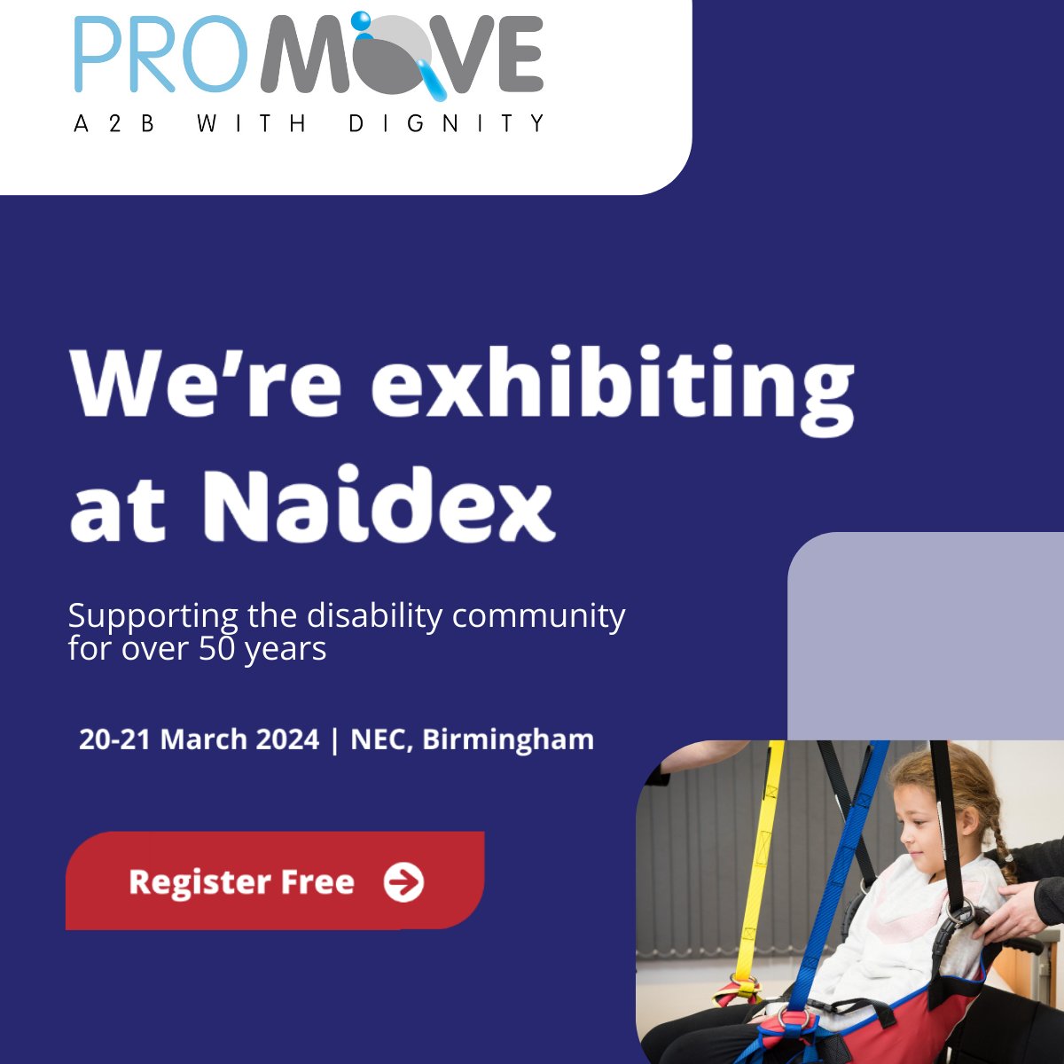a2bwithdignity's tweet photo. Less than a week to go until the ProMove team exhibit at @Naidex show, 2024!

Visit us on stand C120.

📍 NEC, Birmingham
📅 20th - 21st March, 2024
⌚ 9:30am - 16:30pm
 register today:  https://t.co/sI9t7HGgUV

#Naidex #Exhibtion #ProMove #mobilityimpaired #MadeinBritian https://t.co/uwpDkzt3Lk