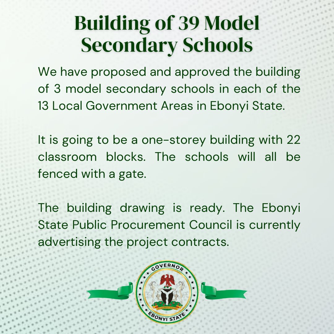 Revamping our education system is one of our key priorities, as contained in our mantra, The People's Charter of Needs and in our 2024 Budget Estimate. - #FON