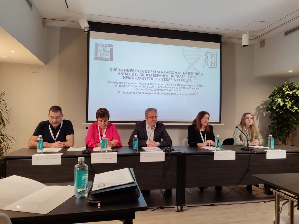 sehh_es's tweet photo. #RuedaDePrensa | El Grupo Español de Trasplante Hematopoyético y Terapia Celular @GETH_info presenta:
▶️la situación del #TrasplanteDeMédula en España
▶️desafíos de la EICR crónica
▶️el problema de la COVID persistente en #cáncerhematológico
▶️avances en CAR-T
#geth2024 https://t.co/23zDYprfHJ
