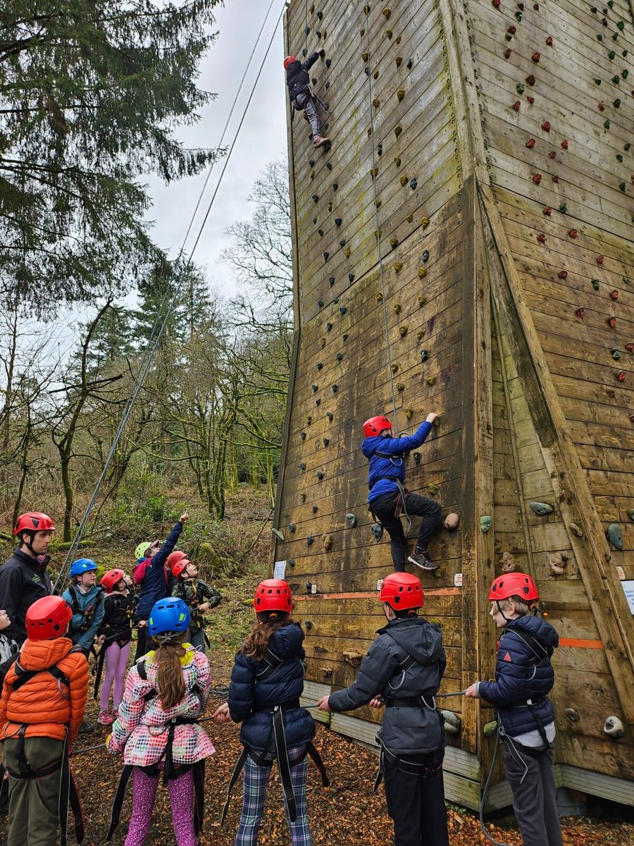 Our intrepid year 5 and 6's tackled the climbing wall yesterday!