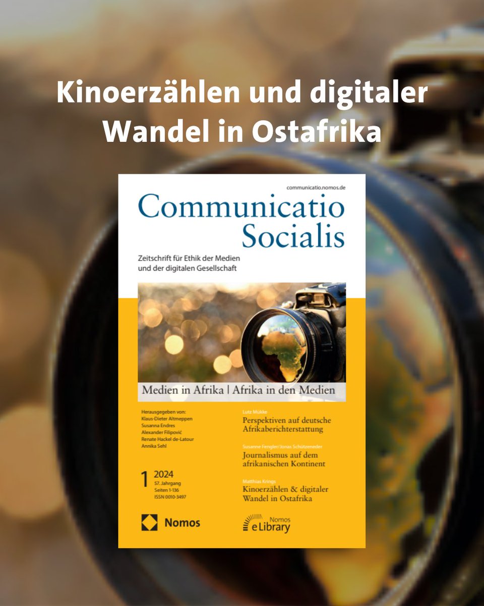 Wir sind aktuell auf der DGPuK, unter anderem mit der <a href="/ComSocialis/">CommunicatioSocialis</a> - Die aktuelle Ausgabe widmet sich dem Thema Medien in Afrika - Afrika in den Medien.

👉 Jetzt kostenlos den Beitrag „Kinoerzählen und digitaler Wandel in Ostafrika“ lesen nomos-elibrary.de/10.5771/0010-3…