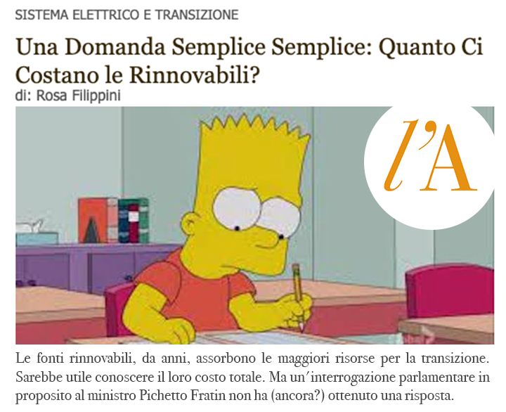 Rete elettrica, accumuli, nuovi incentivi, capacity....Più aumentano le voci di spesa da attribuire all'incremento di #eolico e #fotovoltaico e meno se ne parla. È urgente avere un quadro d'insieme. Che dice il Mase? E il #PNIEC? Leggi su astrolabio.amicidellaterra.it/node/3188