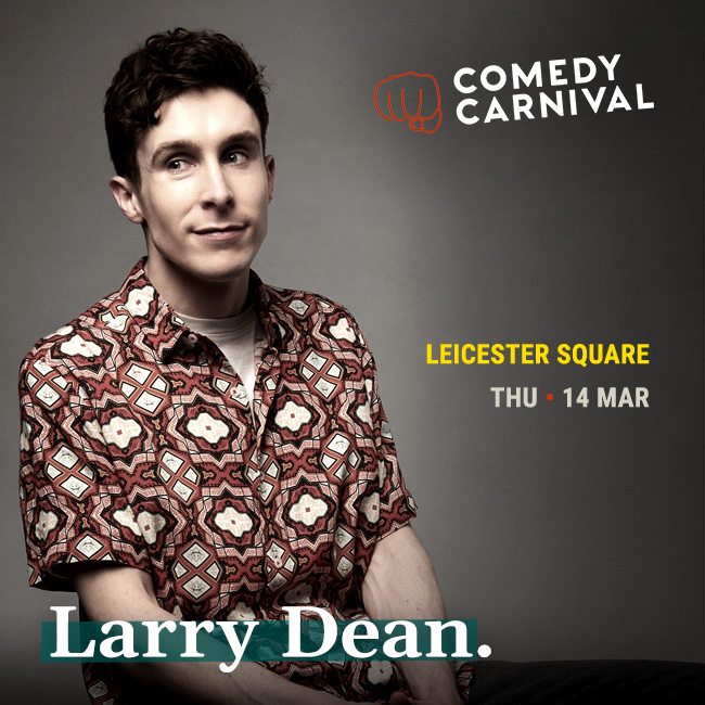 International stand up comedy this Thursday, feat. @LarryDeanComedy, @thisisdavid, @ThorStenhaug,  #SamiraBanks, @lgcornetto, and #PeteGionis as MC.   

Tickets: comedycarnival.co.uk/leicester-squa…
Doors 7pm - 8pm. Show 8pm - 10:15pm.