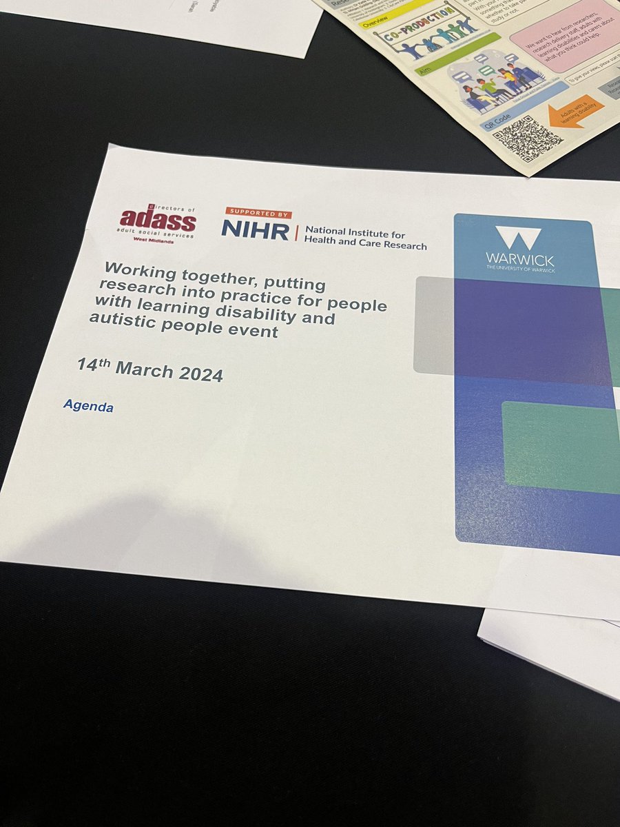 We are in Coventry today for the putting research into practice for people with learning disabilities and autism conference @CRN_WMid @satminiuk @1adass @NIHRcommunity @CIDD_Warwick