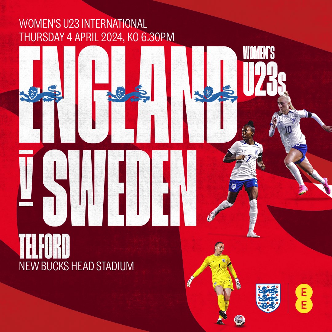 Lionesses's tweet photo. Our U23s are back in April! 👊

Get your tickets now and support our #YoungLionesses in Telford! 🤩