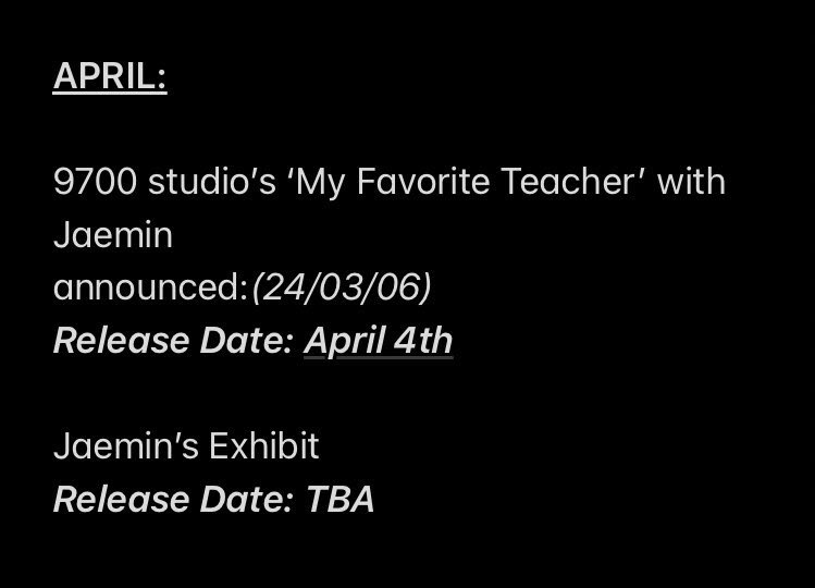 woalsdoll's tweet photo. here are jaemin’s solo gigs, his most awaited exhibit sched and variety guestings this year that’s announced almost every month. i hope this energy continue throughout the year and upcoming because he DESERVES everything for being so passionate on what he loves doing 🫶 https://t.co/QnuO18jJdL
