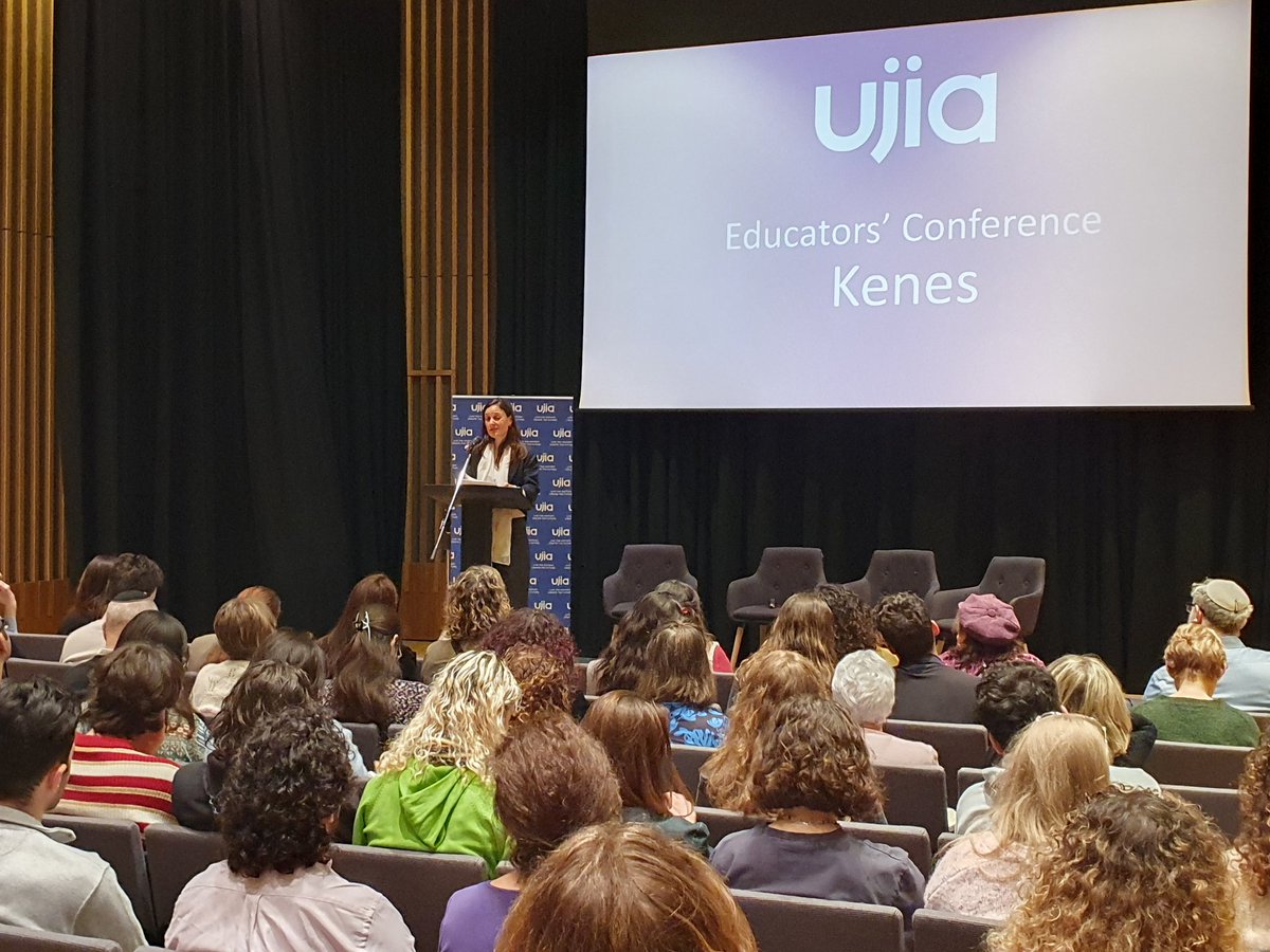 FatSideburns's tweet photo. Inspiring words by @Hartman_Inst VP Ronit Heyd to kick off @UJIAcharity Educators' Conference #Kenes at @JW3London for 130 (mostly young) British-Jewish youth workers + informal educators. A room filled with collective hope for the future 🙏 https://t.co/y7qbAh2rnh
