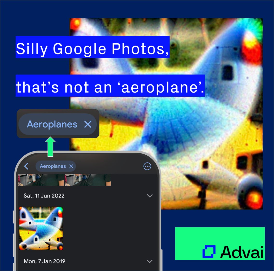 AdvaiLtd's tweet photo. A screenshot from one of our team's Google Photos app, showing one of our adversarial patches optimised as a 'transferable adversarial attack' for #opensource #computervision #ai models.

Interestingly, they can be overlayed on regular photos and invisible to the human eye.👻 https://t.co/VcKi79ILqj
