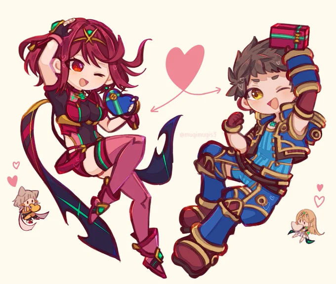 たくさん見て下さりありがとうございますちょっと弄るとバレンタインの時の絵と繋がります(シュルフィオ/レクホム/ノアミオ) 