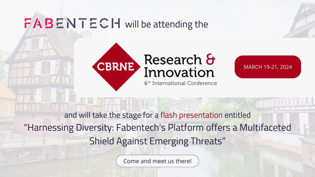 📢Fabentech is glad to attend the Conference in Strasbourg!

Véronique Juillard, Fabentech’s Scientific Director, will take the stage and present our technology and how it offers a multifaceted shield against emerging biothreats.

🤝We are eager to meet you at there!