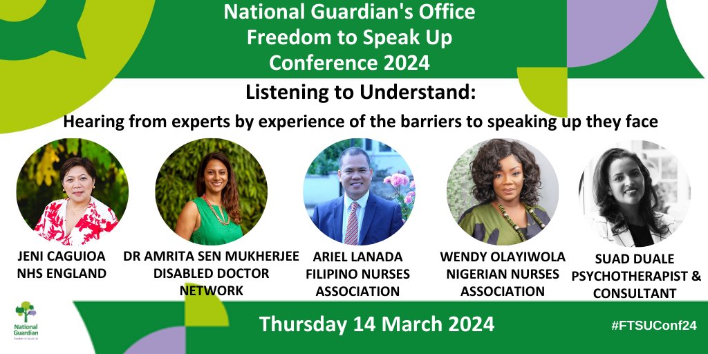 Our first panel listening to understand the experiences of people who faces barriers to speaking up. Greta to hear from @ariel_lanada @filipinonurseuk @NNCAUK @jen_cag @disableddoctors #BreakingFTSUbarriers #FTSUConf24