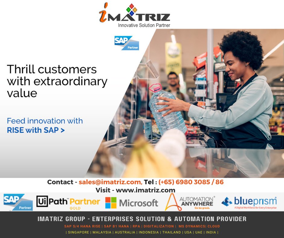 iMatriz's tweet photo. SAP RISE, SAP S/4 HANA, SAP B1H, SAP Public and Private cloud
#SAPRISE #SAPHANA #RISE #SAPS4HANA #SAPRESELLER #SAPPARTNER #SAPVAR #XRP #SAPLICENSE #SAPSERVICES #iMATRIZ E- sales@imatriz.com, https://t.co/vTmcsEjb9t
https://t.co/FrDwBFRYN6
SAP Partner : https://t.co/FhOv1WsK6u https://t.co/TyhmHxB2AT