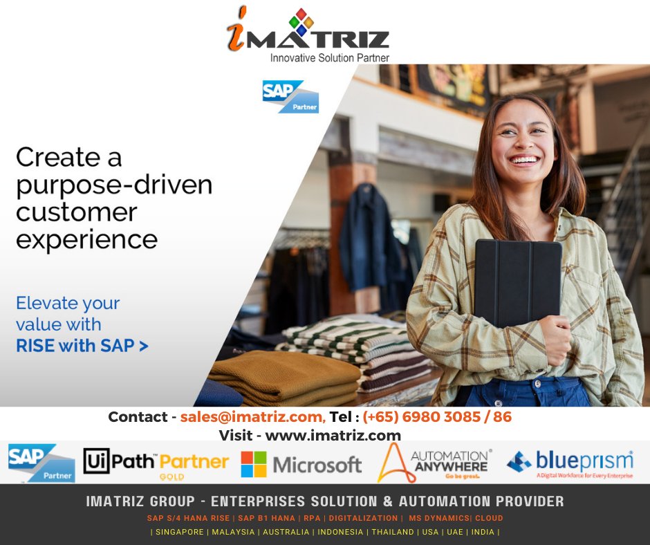 iMatriz's tweet photo. SAP RISE, SAP S/4 HANA, SAP B1H, SAP Public and Private cloud
#SAPRISE #SAPHANA #RISE #SAPS4HANA #SAPRESELLER #SAPPARTNER #SAPVAR #XRP #SAPLICENSE #SAPSERVICES #iMATRIZ E- sales@imatriz.com, https://t.co/vTmcsEjb9t
https://t.co/FrDwBFRYN6
SAP Partner : https://t.co/FhOv1WsK6u https://t.co/Z6YMR6mikl