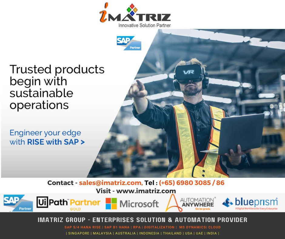 iMatriz's tweet photo. SAP RISE, SAP S/4 HANA, SAP B1H, SAP Public and Private cloud
#SAPRISE #SAPHANA #RISE #SAPS4HANA #SAPRESELLER #SAPPARTNER #SAPVAR #XRP #SAPLICENSE #SAPSERVICES #iMATRIZ E- sales@imatriz.com, https://t.co/vTmcsEjb9t
https://t.co/FrDwBFRYN6
SAP Partner : https://t.co/FhOv1WsK6u https://t.co/JvbH53YgU7