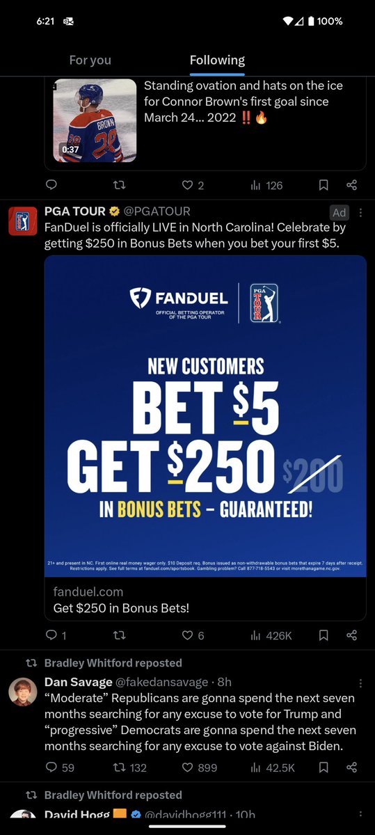 Formerly_Dwayne's tweet photo. This is so fucking annoying .... And the billboards and the radio ads, and the ads on @CanesOnBally  everywhere. I feel bad for anyone actually fighting a gambling addiction they have no fuckin chance with you guys https://t.co/NhdwY3XKk0
