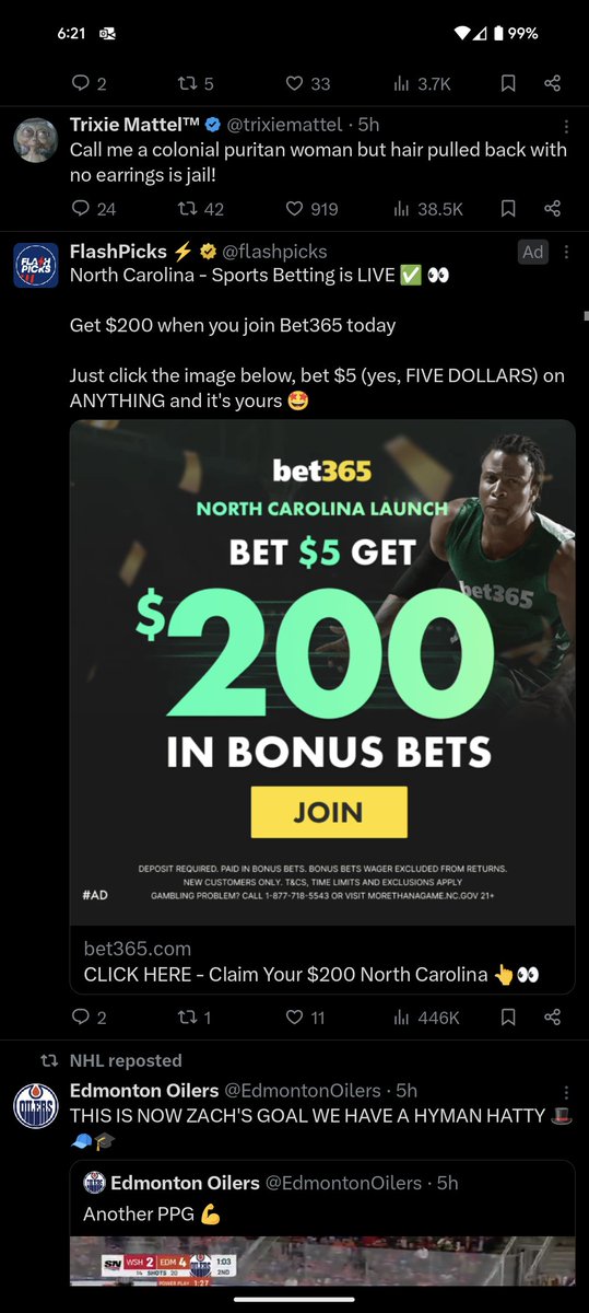 Formerly_Dwayne's tweet photo. This is so fucking annoying .... And the billboards and the radio ads, and the ads on @CanesOnBally  everywhere. I feel bad for anyone actually fighting a gambling addiction they have no fuckin chance with you guys https://t.co/NhdwY3XKk0