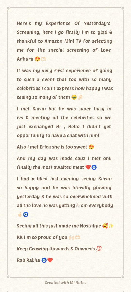 nehhaaa__'s tweet photo. My experience Of Yesterday's Special Screening🥹❤️

Thank you so much @amazonminiTV for this opportunity 🫶

@kkundrra always your Proudest Fan 🤗❤️

@omsingh111 I hope I will meet you soon 🤞🤭❤️

#KaranKundrra #LoveAdhura https://t.co/mcKZovBVt7