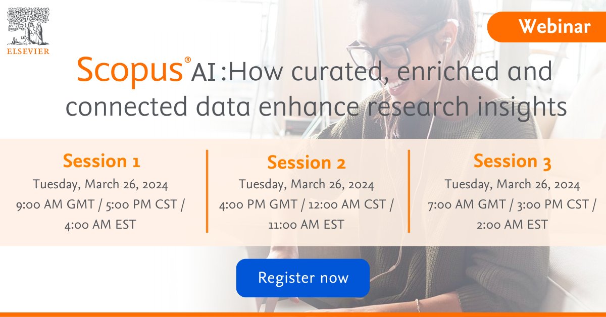 Join our upcoming #ScopusAI webinar where we will discuss key topics such as content selection, minimizing bias, ensuring content integrity, quality & accuracy, and training Scopus AI with #Scopus content. Register now 👉 spkl.io/60104LGy8