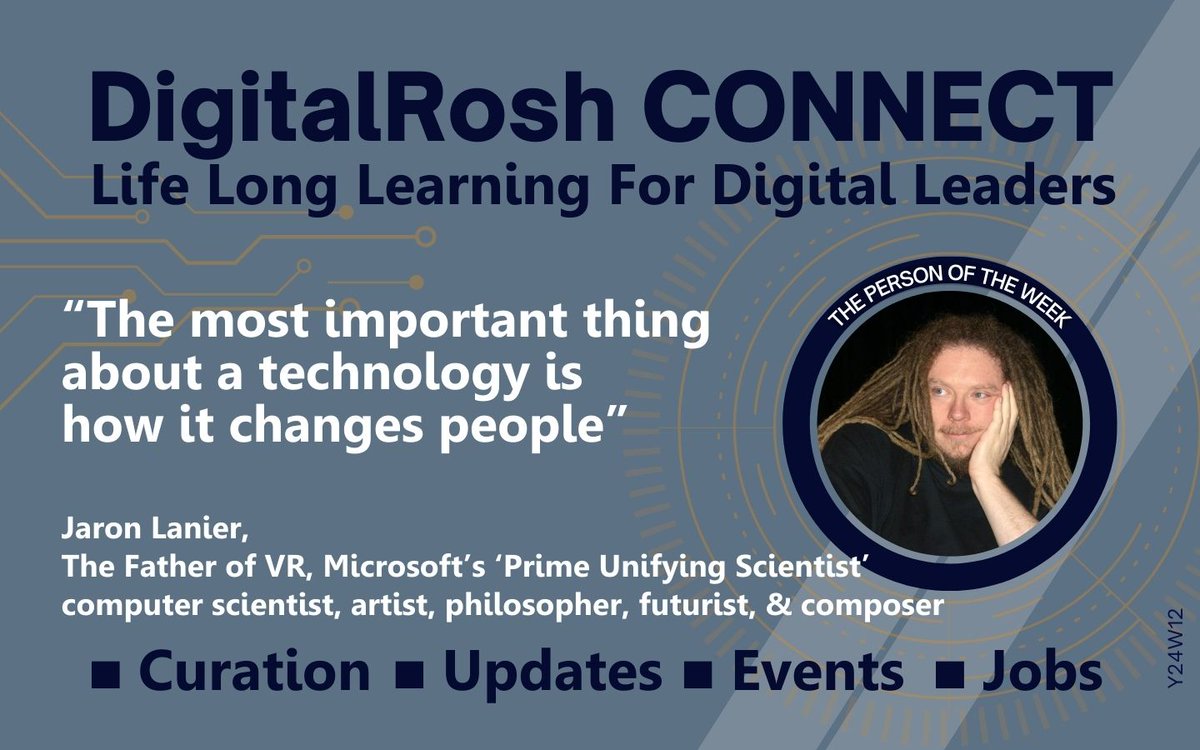 DigitalRoshHome's tweet photo. This week in #DigitalROsh CONNECT newsletter: Jaron Lanier on VR, Social Media &amp; People-AI Future; Women Leading #AI Transformation (IBM); Work Shift with AI-Powered Office; Free courses to Ignite #Leadership Skills (Leading universities); Events &amp; #Jobs.
https://t.co/awRZCzouj4 https://t.co/harOSfboc8