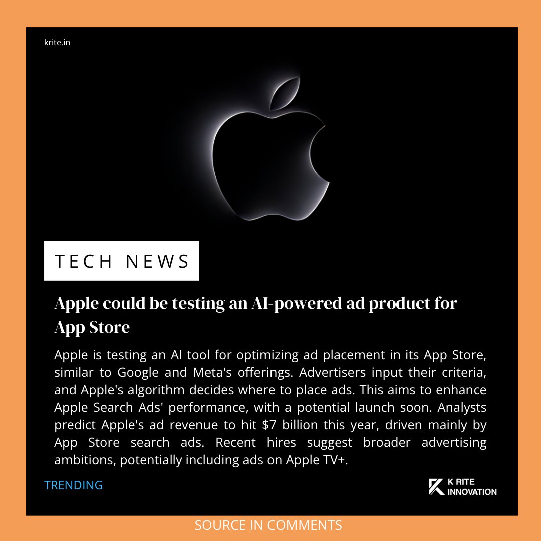 Apple could be testing an AI-powered ad product for App Store. #apple # ...