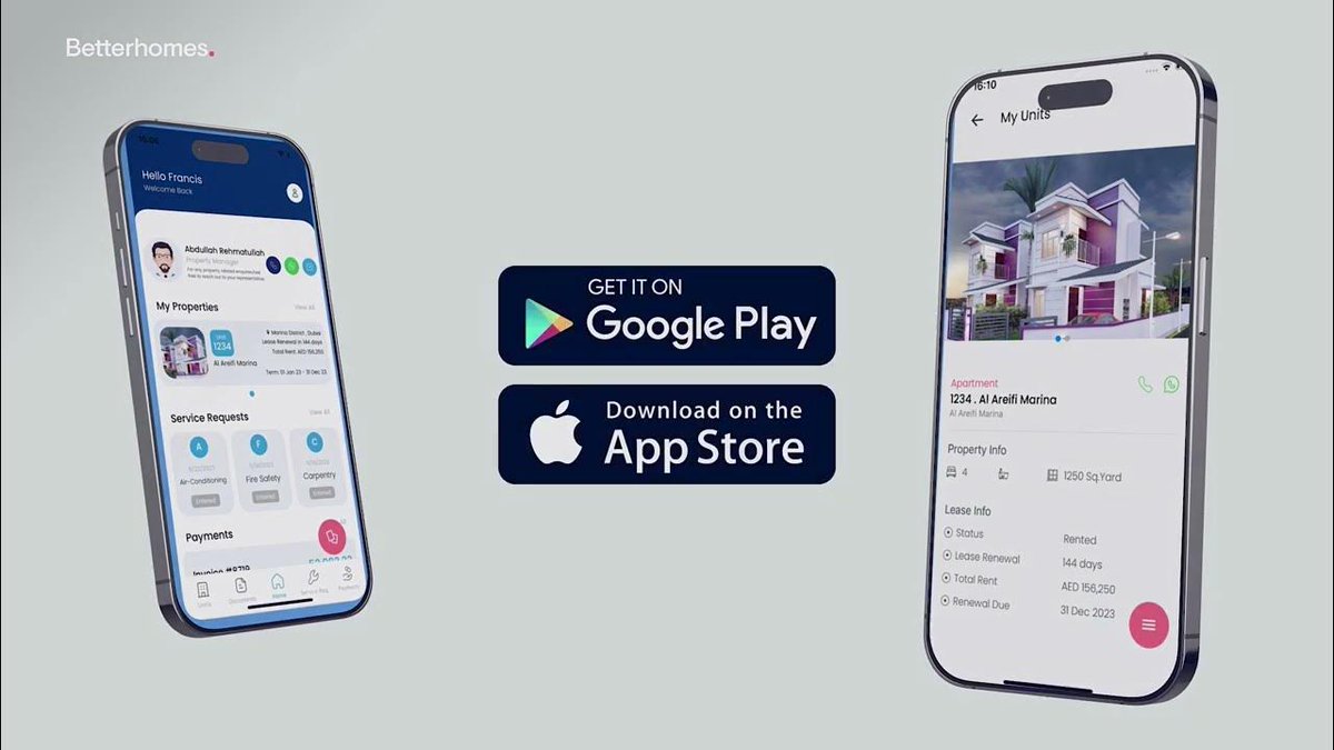 RyanMahoneyUAE's tweet photo. Betterhomes has launched their new Tenant App – making rental life easier by bringing all your property needs into one convenient place from quick rent payments to hassle-free maintenance reporting. #RealEstate #DubaiRealEstate https://t.co/XRmnPysCzX https://t.co/S6J2pcBbeZ