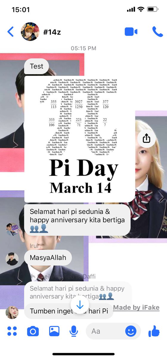 matriksinvers's tweet photo. [#14z] — two tweets au!

Selamat hari pi sedunia &amp; happy anniversary kalian bertiga👥👤 https://t.co/l4m33TgeG2