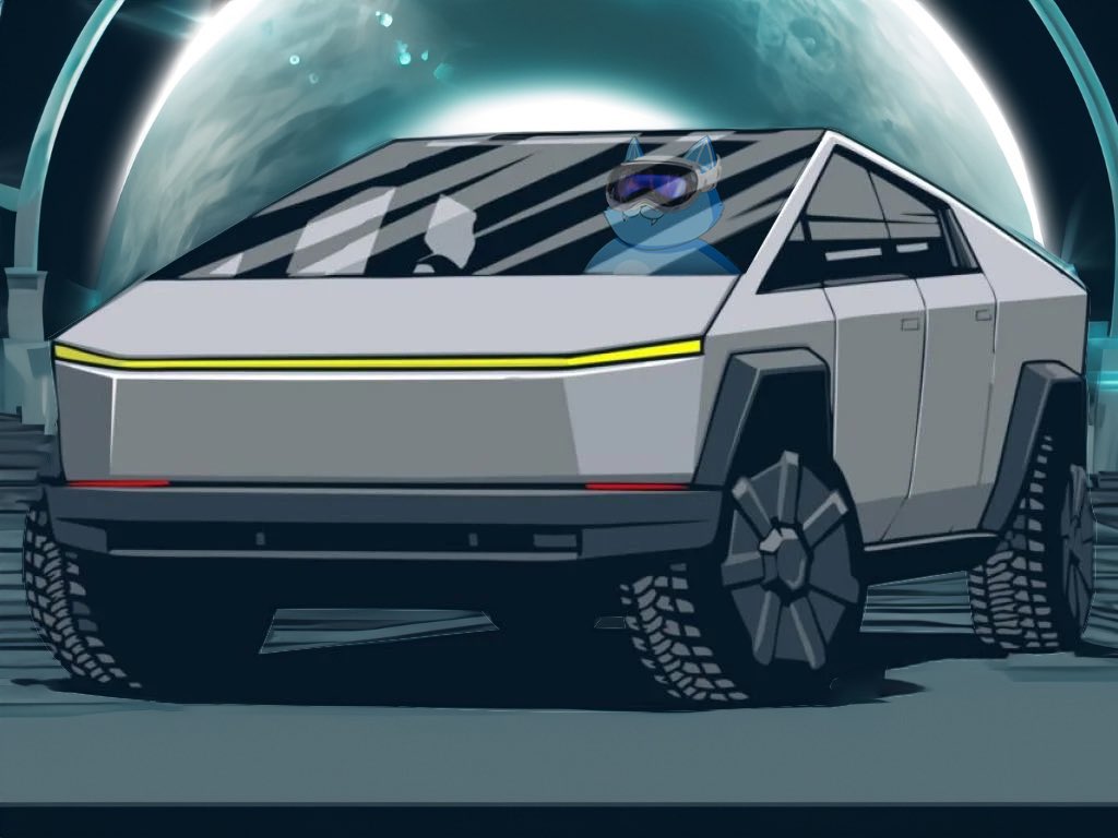 notcatcoin's tweet photo. Hey @elonmusk, i drived the @cybertruck to the moon yesterday

With @Apple Vision, i can watch $NOTCAT Chart while driving https://t.co/mRMEJQi9EA