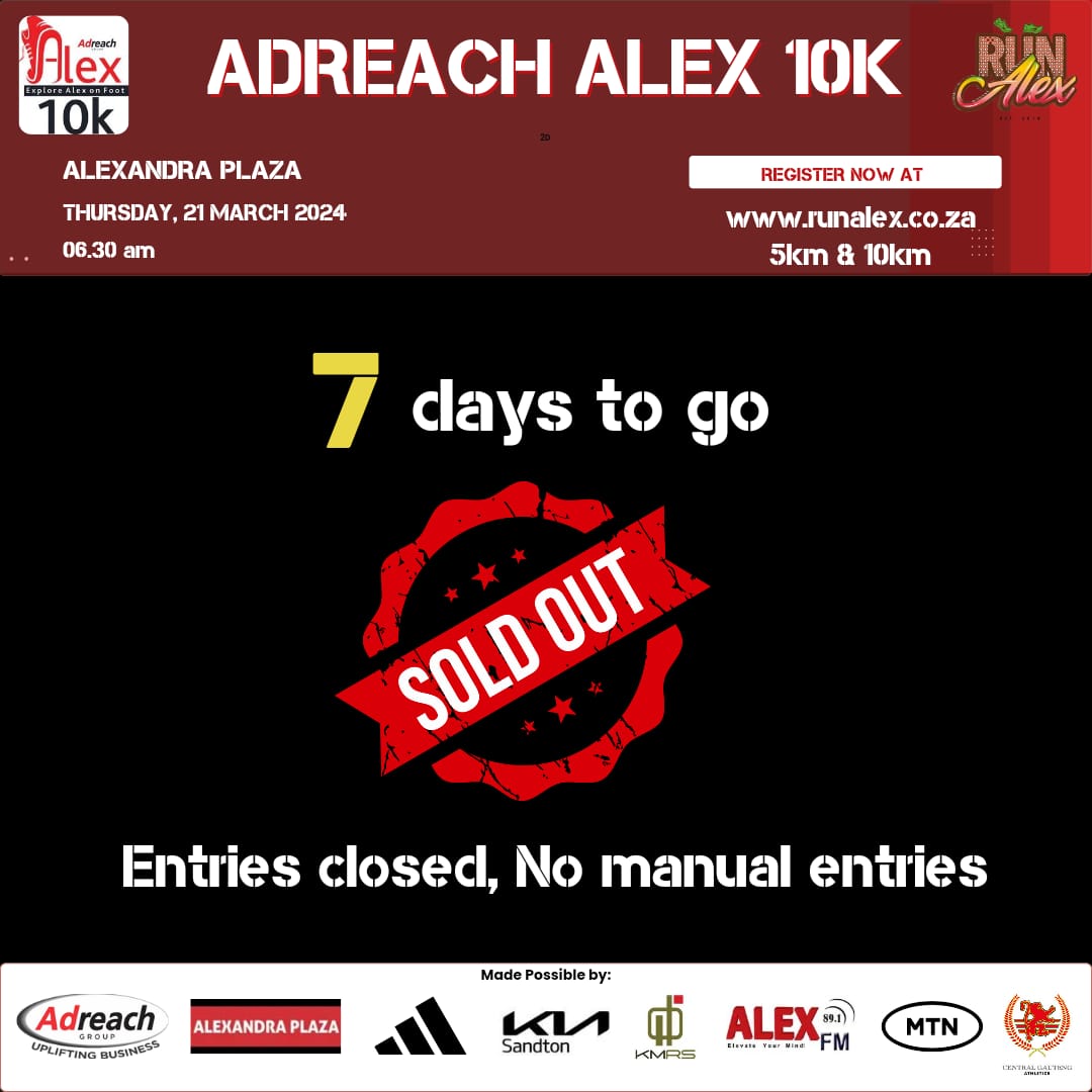 It's a sold out affair 🎉🎊🎊!!! Now let's go have fun #adreachalex10k #explorealexonfoot #watermelongang🍉 #runalex #runalexac