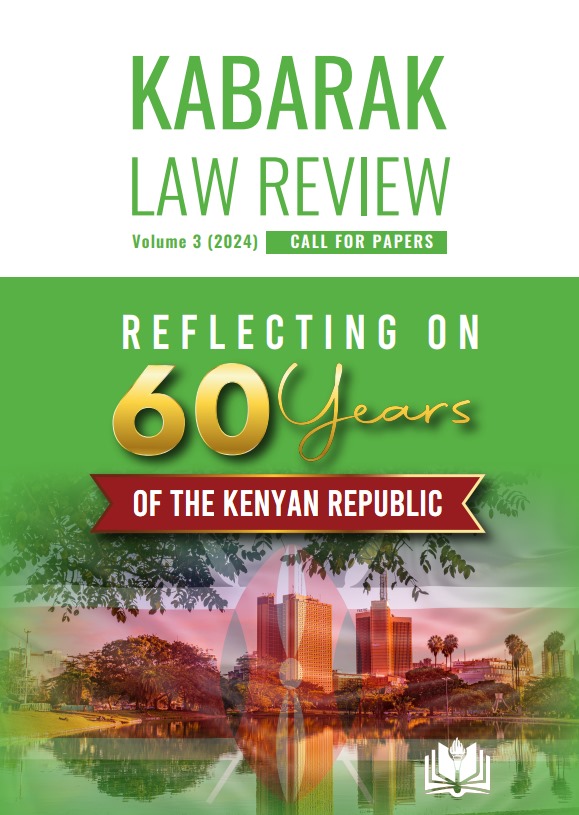 As we approach the deadline (15 March 2024) for submitting the abstracts of the 'Honouring our Elders' section in Kabarak Law Review Vol 3 (2024), you can read an article by Prof Shadrack Billy Gutto Otwori (one of the Elders being honoured) here: journal.strathmore.edu/index.php/law/…