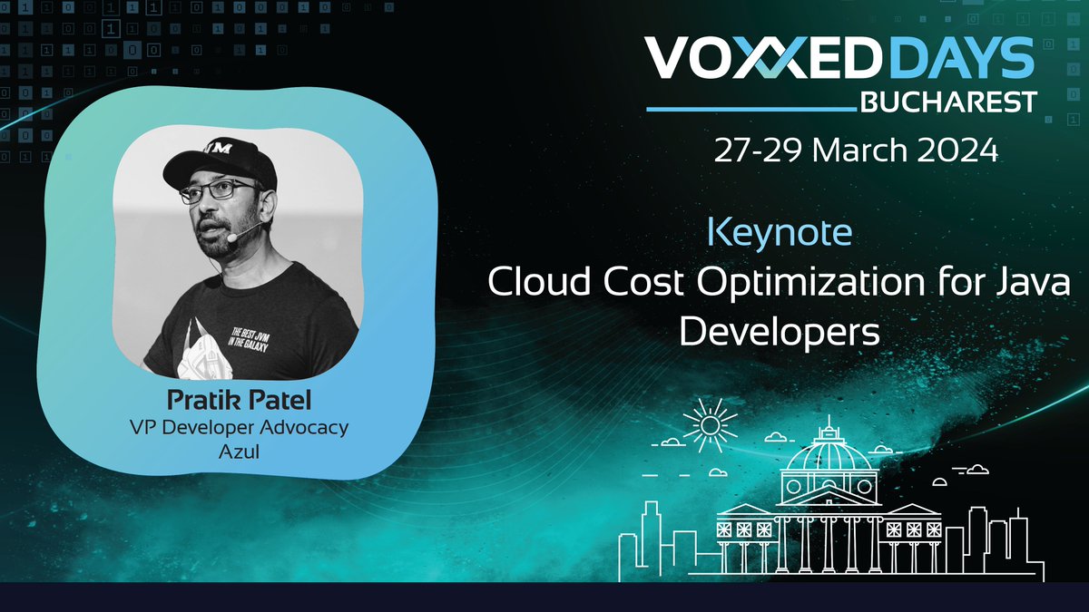 VoxxedBucharest's tweet photo. 🆕 Exciting news! @prpatel will be delivering a keynote at @VoxxedBucharest!
Join Pratik Patel as he dives deep into strategies for optimizing your cloud utilization and, consequently, managing your team's spending on cloud infrastructure. Join us here: https://t.co/1SOUfQzRMJ https://t.co/b5sFPAvNpy
