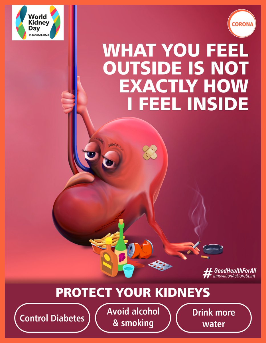 #WorldKidneyDay

Today, let's honor the unsung heroes of our bodies, our KIDNEYS!

Take care of your kidneys and protect them from injury. Remember to stay hydrated, avoid alcohol and smoking

#CORONA #coronaremedies #goodhealthforall #kidneyhealthforall #worldkidneyday #kidneys