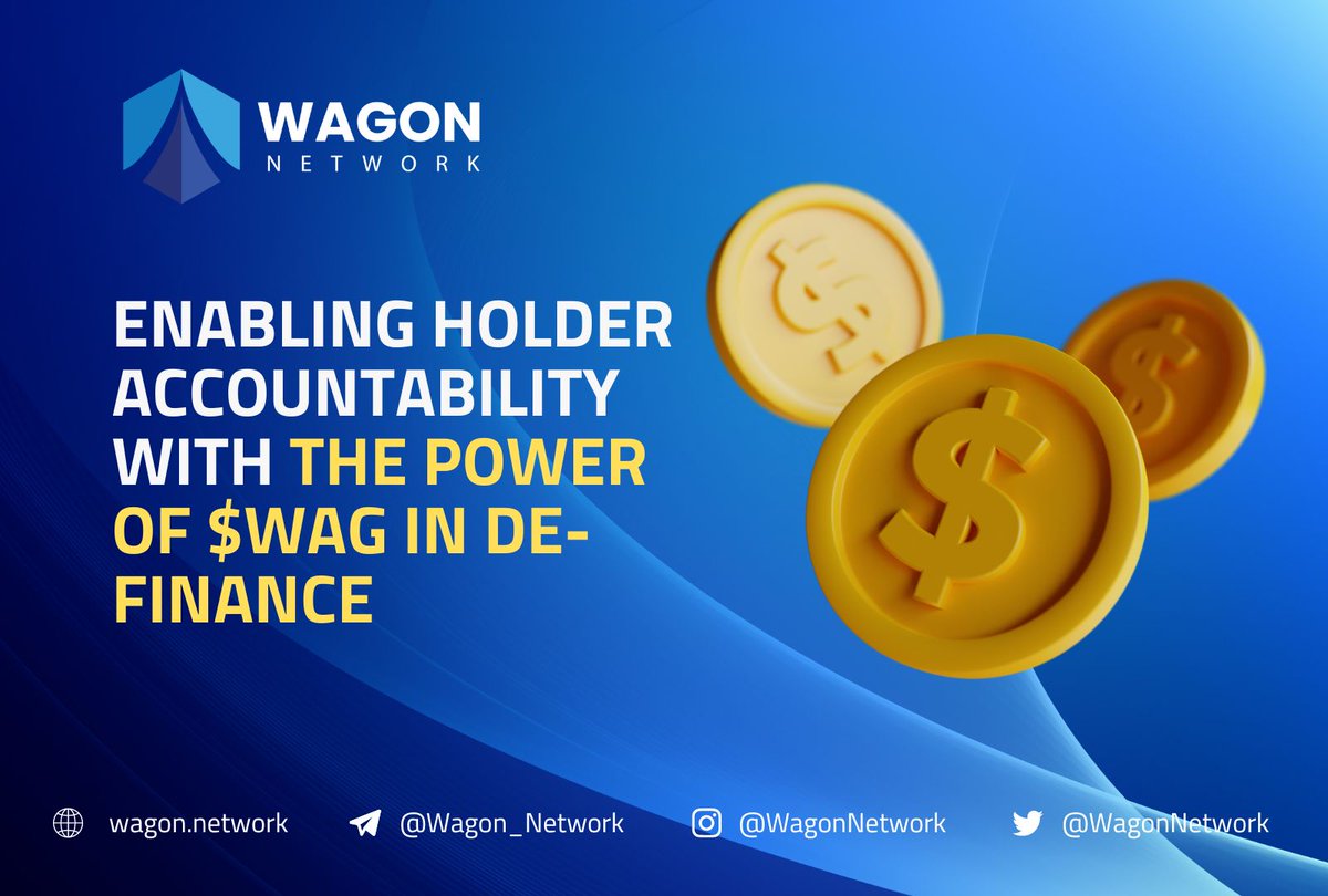 WagonNetwork's tweet photo. Ever wondered about the utility of $WAG in De-Finance by Wagon Network? 🤔 It's your key to governance! Holders can vote on company grades, ensuring transparency and accountability. Don't miss out on this empowering opportunity! 

#WAG #WagonNetwork #DeFinance #Crypto #BSC #IDRT #cryptocurrency #blockchain