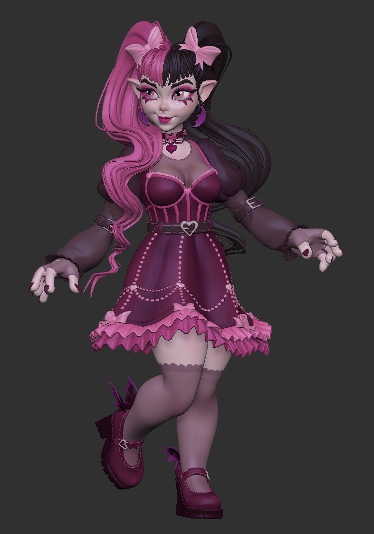 Anyone have tips for posing in ZBrush? I want to get back to this project, but I want to re-do her pose- didn't feel happy w/ the first result. (current model in 1st pic)