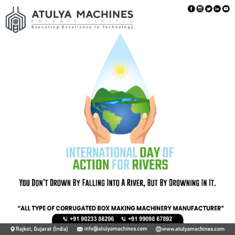 AgatsyaE's tweet photo. The International Day of Action for Rivers is observed every year on March 14 and this year it will be celebrated on Thursday. This year's theme is "Water for All".
#atulyamachinespvtltd #business #newstartup #Carton_machinery #manufacturing #corrugationmachine #packagingsolution https://t.co/NLdHCRd41U