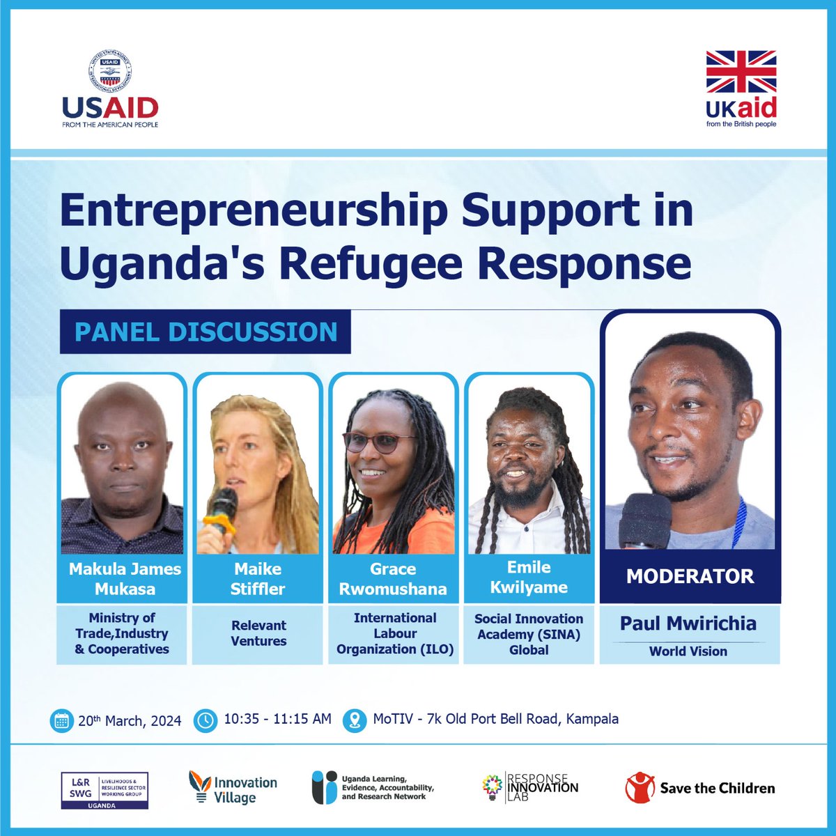 Exciting news! We will have an insightful & participative panel discussion with #Entrepreneurship experts during our upcoming convener. 🌐Join us: bit.ly/49DXyXN 📅20/03⏰8.30AM #RefugeeResponse @mtic_uganda @ilo @WeAreSINA @WorldVisionUg @USAIDSavesLives @FCDOGovUK