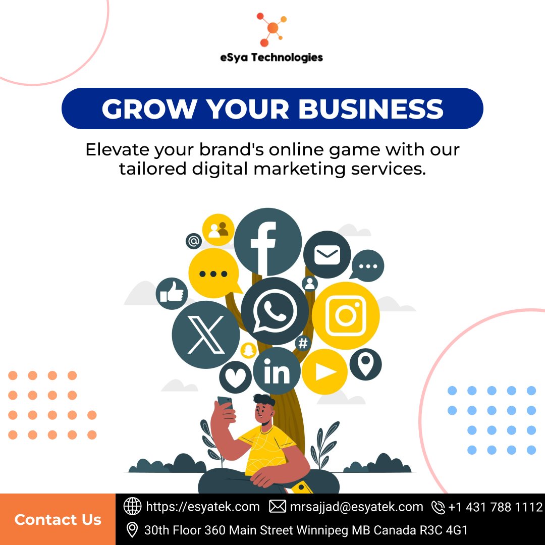 esyateck's tweet photo. 📢Stand out in the #digital crowd with eSya Technologies innovative digital marketing services! From SEO, Google ads to social media, we've got you covered.
🌐https://t.co/VOZ5FerHYD

#eSyaTechSolutions #eSyaTechnologies #DigitalMarketing #SocialMediaMarketing #Winnipeg #Canada https://t.co/PxPFhxQo9z