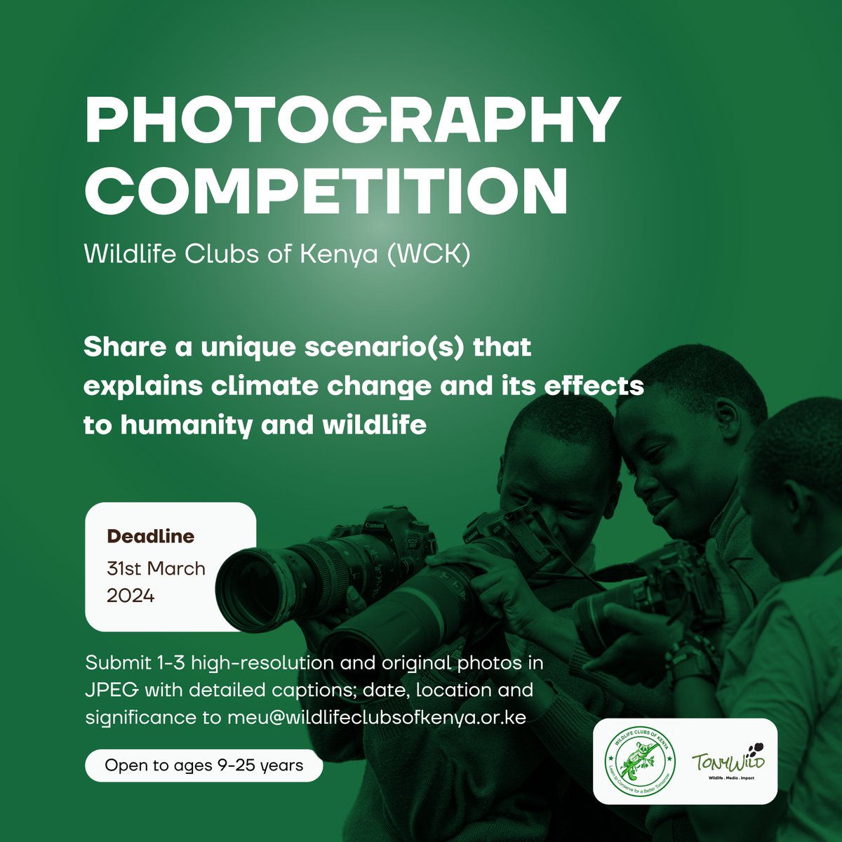📷We are thrilled to announce our partnership with the @wildlife_clubs for their annual essay, art, and photography competition! 

This year, we're particularly excited to support the #PhotoCompetition!

Submit your entry to meu@wildlifeclubsofkenya.or.ke by March 31st, 2024.