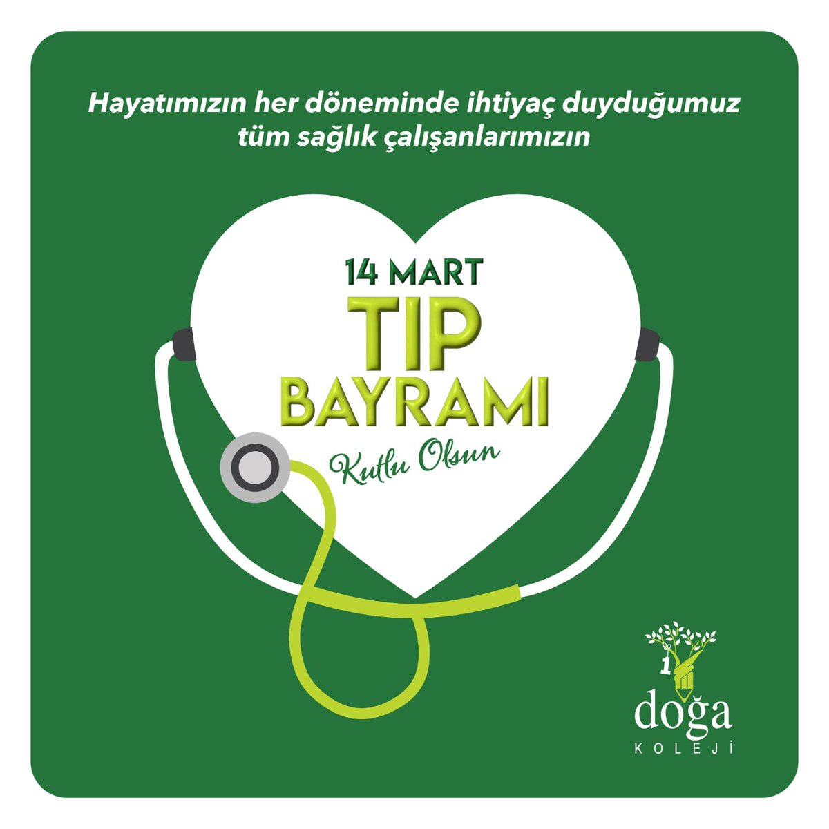 Tüm sağlık çalışanlarımızın 14 Mart Tıp Bayramı kutlu olsun. İyi ki varsınız…💚 @KvancBarlas @basaraksoy