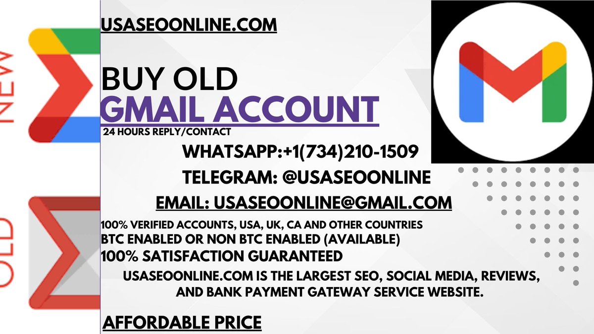 Buy Old Gmail Account 24 Hours Reply/Contact Email: usaseoonline@gmail.com Skype: UsaSeoOnline Telegram: @Usaseoonline WhatsApp: +1 (734) 210-1509 usaseoonline.com/product/buy-ol… #buyoldgmailaccount #ยิ้มเลย์ในเวย์คุณxBKPP #bkpp #UnionsForAll
