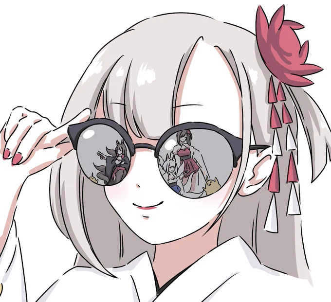 ミラーサングラス姉 