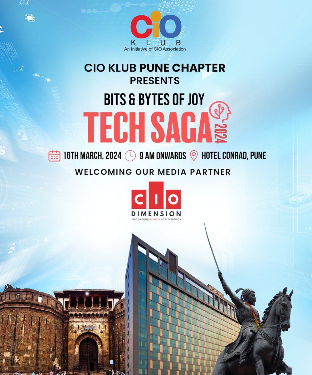 CIOAssociation's tweet image. CIO Klub Pune Chapter is pleased to announce CIO Dimension as our Media Partner for Tech Saga 2024. Let's collaborate and innovate as we navigate the tech landscape together. #StayTuned for updates.

#CIOKlub #PuneChapter #TechSaga2024 #CIODimension #MediaPartner
