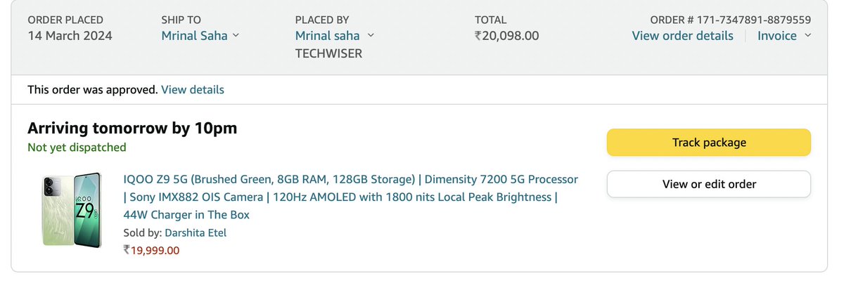 Placed an order for IQOO Z9 5G. Tell us which device would you like us to compare it to?