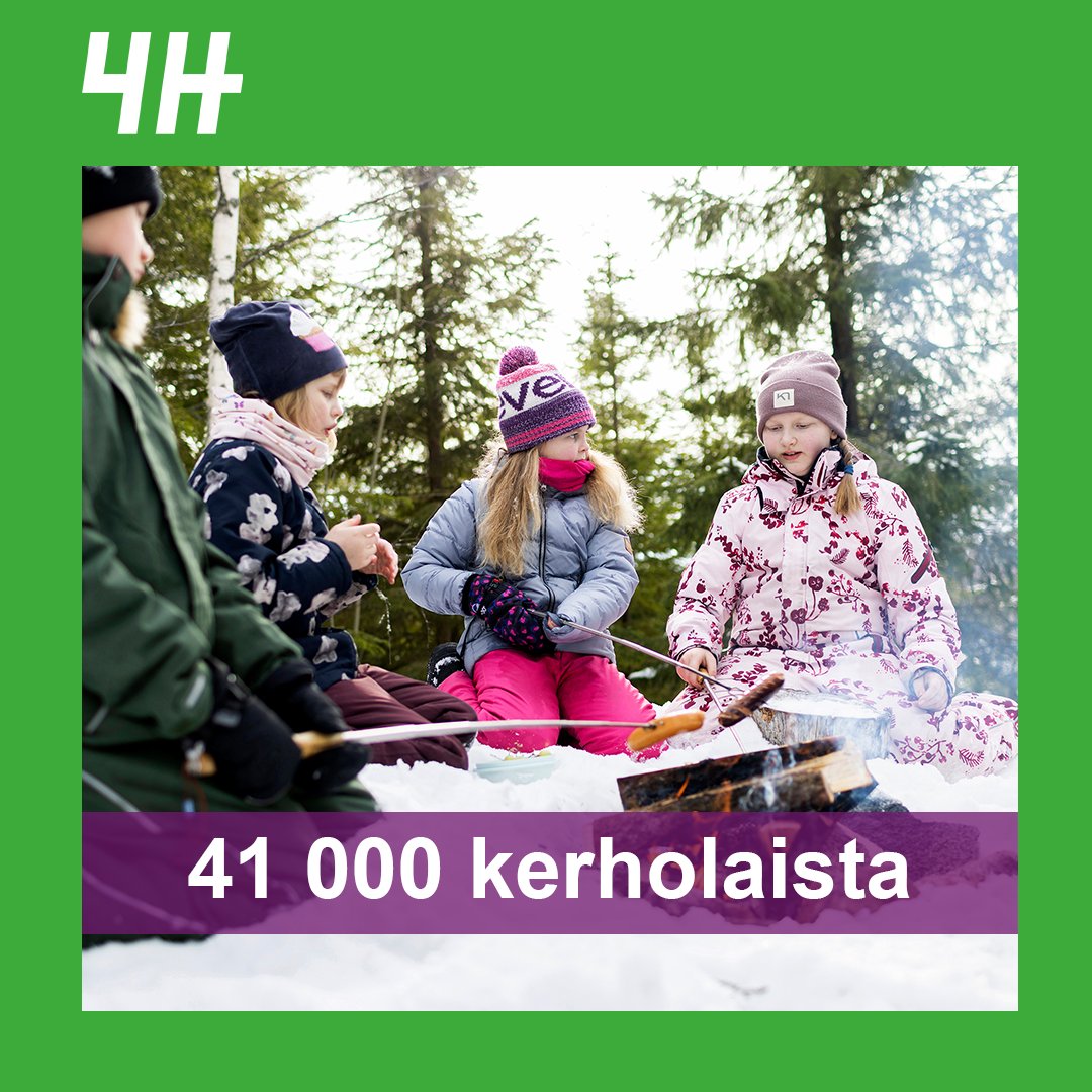 4H:n kerhoihin osallistui 41 000 lasta vuonna 2023 👏🥳 Yhdistykset järjestivät lähes 3 400 kerhoa ja niissä lapset kokkailevat, seikkailevat metsässä, askartelevat ja liikkuvat. Kerhoihin osallistuu 6–12-vuotiaita lapsia👧Tutustu 4H:n kerhoihin täällä 👉 4h.fi/kerhot-ja-leir…