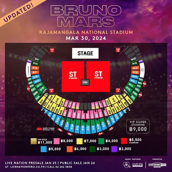 ปล่อยบัตรวันที่ 30 มีนา E1Q 7,000 บาท ราคาต่อลองได้ค่ะ มีประกันบัตรอีก 500 ในส่วนนี้เราออกให้ค่ะ ไม่ได้ไปแล้วจริงๆค่พ 🥹🥹👏🏻#BrunoMarsBKK